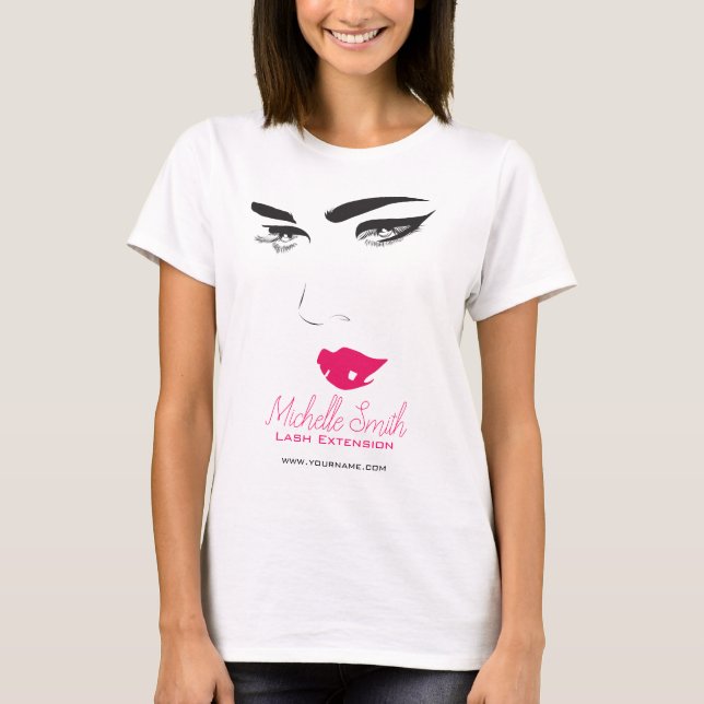 Pinkfarbene Lippen mit langen Beinen T-Shirt (Vorderseite)