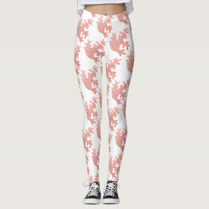 Pinkfarbene, pastellfarbene Glitzern Leggings