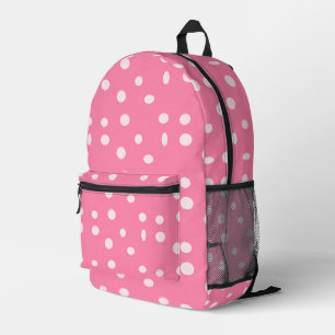 Pinkfarbene Polka-Punkte auf rosa Bedruckter Rucksack