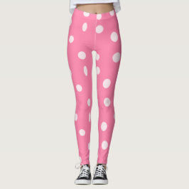 Pinkfarbene Polka-Punkte auf rosa Leggings
