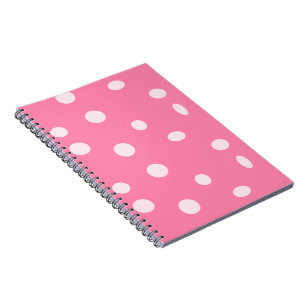 Pinkfarbene Polka-Punkte auf rosa Notizblock