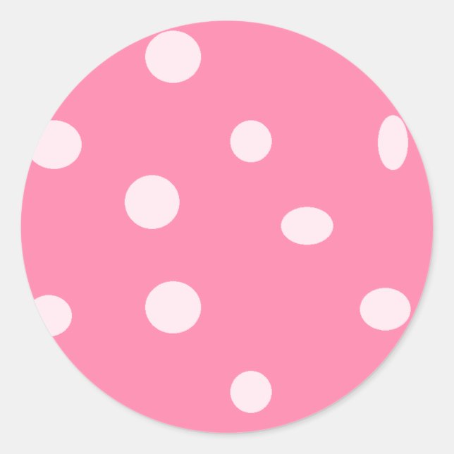 Pinkfarbene Polka-Punkte auf rosa Runder Aufkleber (Vorderseite)