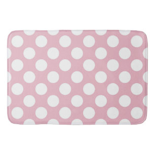 Pinkfarbene Polka-Punkte, Polka-Punktmuster, Punkt Badematte
