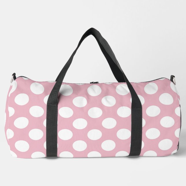 Pinkfarbene Polka-Punkte, Polka-Punktmuster, Punkt Duffle Bag (Vorderseite)
