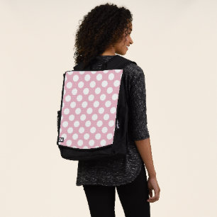 Pinkfarbene Polka-Punkte, Polka-Punktmuster, Punkt Rucksack