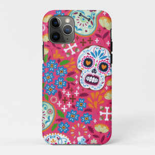 Pinkfarbene Rock-Musik-Totenkopf-Blumengarten Case-Mate iPhone Hülle