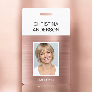 Pinkfarbene Rose-Gold-Mitarbeiter - Name Foto Unte Ausweis