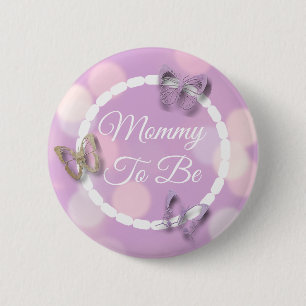 Pinkfarbene Tasten Mommy wird Baby Shower Button