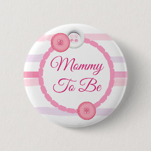 Pinkfarbene Tasten Mommy wird Baby Shower Button