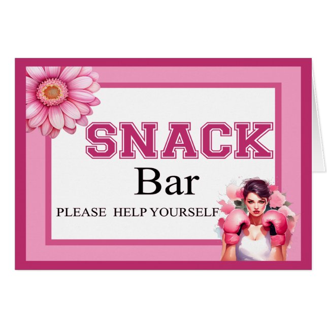 Pinkfarbene und Hübsche florale Brustkrebskarte (Vorderseite (Horizontal))