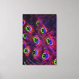 Pinkfarbene und lila Pfauenfederstruktur Leinwanddruck