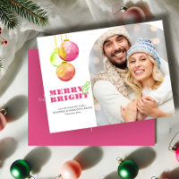 Pinkfarbene Weihnachtskarten mit Foto