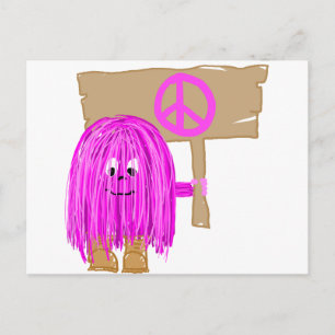 Pinkfarbener Frieden Postkarte