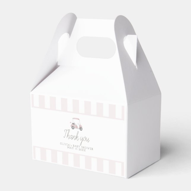 Pinkfarbener Golfkarren Geschenkschachtel (Vorderseite)