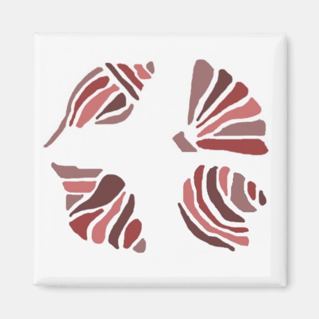 Pinkfarbener Muschel-Zeigermagnet Magnet (Vorne)