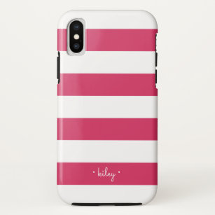Pinkfarbener rosa u. weißer Streifen Case-Mate iPhone Hülle