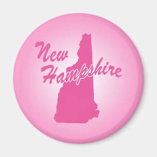 Pinkfarbener Staat New Hampshire Magnet