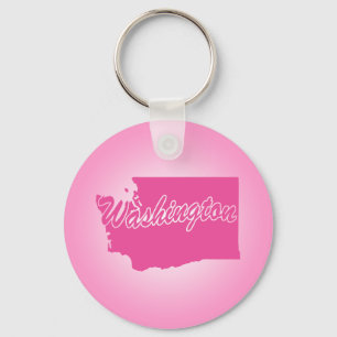 Pinkfarbener Staat Washington Schlüsselanhänger