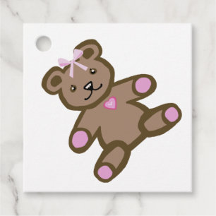 Pinkfarbener Teddybär Geschenkanhänger