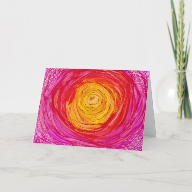 "Pinkfarbener Traum-" - Anlass-Gruß Karte (Vorderseite)