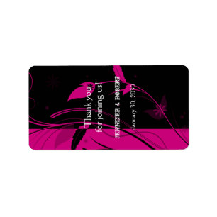 Pinkfarbener und schwarzer adressaufkleber
