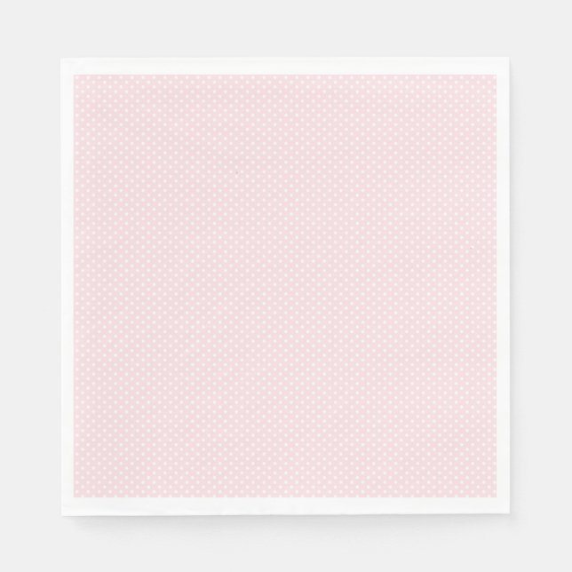 Pinkfarbener, weißer Mini-Polka-Punkt Serviette (Vorderseite)
