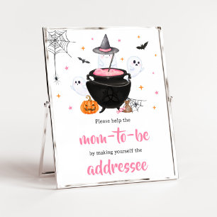 Pinkfarbenes Halloween Baby ist eine Aufzuchtstati Poster