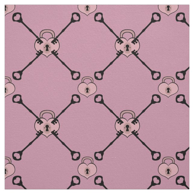 Pinkfarbenes Herzklammer mit Tastenmuster Stoff (Muster)