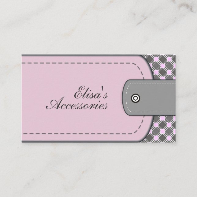 Pinkfarbenes Lederlook und Muster aus blassrosa Ro Visitenkarte (Vorderseite)