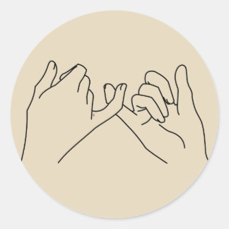 pinkfarbiges Versprechen Runder Aufkleber