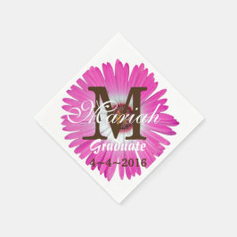Pinkgerbera-Gänseblümchen-Monogramm-Servietten Serviette
