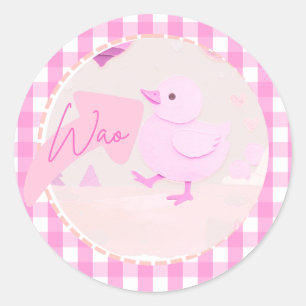 Pinki chik runder aufkleber