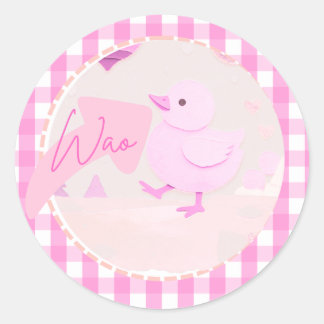 Pinki chik runder aufkleber