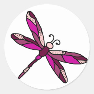 Pinkie Dragonfly-Aufkleber Runder Aufkleber