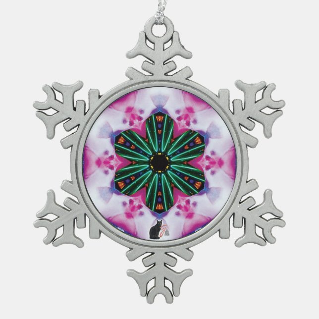Pinkie Kaleidoskop Snowflake Ornament (Vorderseite)