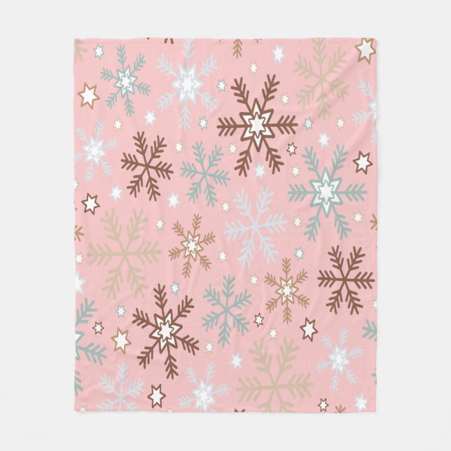 Pinkie Snowflake Fleecedecke (Vorderseite)
