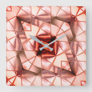Pinkisch gigantische Perlenfische, virtuell zeichn Quadratische Wanduhr