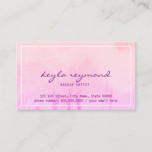 pinkish Aquarell des Make-upmakes-up Visitenkarte