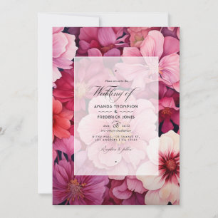Pinkish Reds Hochzeit im Herbst Einladung