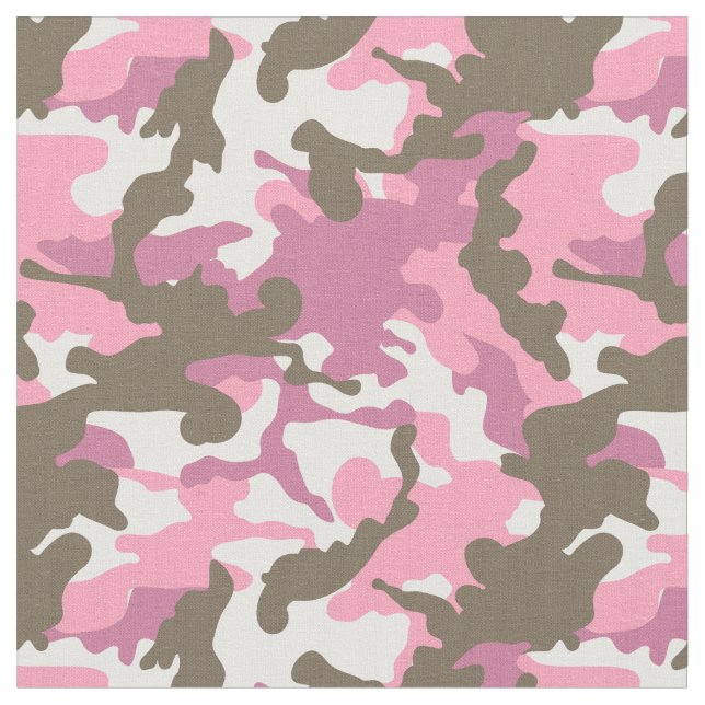 Pinkj, weiße und hellbraune Camouflage Stoff (Nahaufnahme)