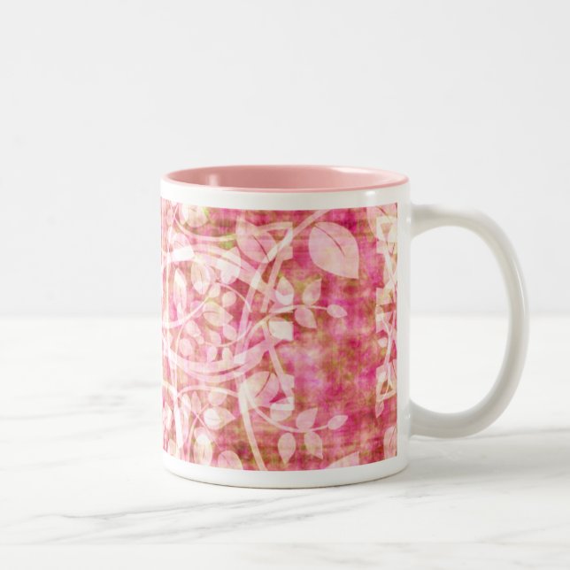 PinkLeaves-Tasse Zweifarbige Tasse (Rechts)