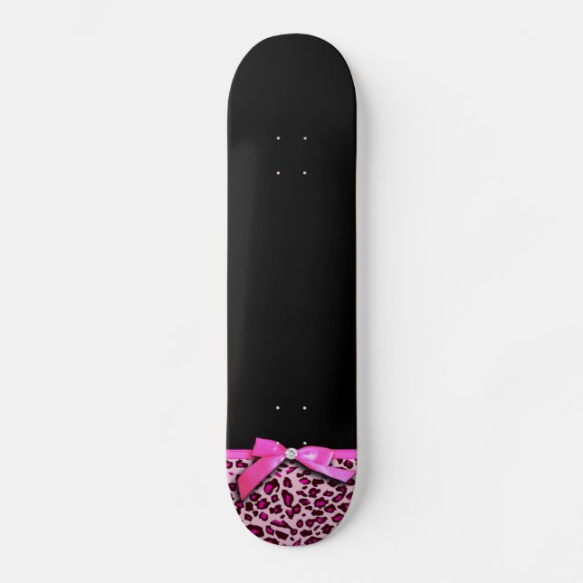 Pinkleoparddruckband-Bogengraphik Skateboard (Vorderseite)