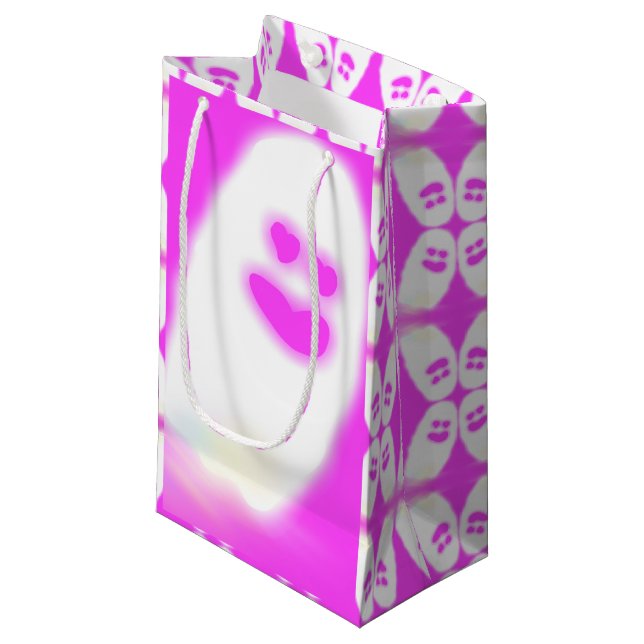 Pinkoween niedlich Ghost Kleine Geschenktüte (Vorderseite Schrägansicht)