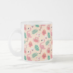 PinkPink Flamingo Sommer tropisches Muster-23123 Mattglastasse