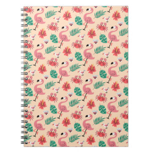 PinkPink Flamingo Sommer tropisches Muster-23123 Notizblock