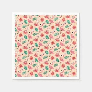 PinkPink Flamingo Sommer tropisches Muster-23123 Serviette