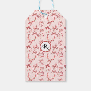 Pinkrosa-Monogramm Geschenkanhänger