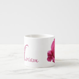 Pinkrosa Rosa Blütenblütenblüte Monogramm Miriam Espressotasse