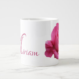Pinkrosa Rosa Blütenblütenblüte Monogramm Miriam Jumbo-Tasse