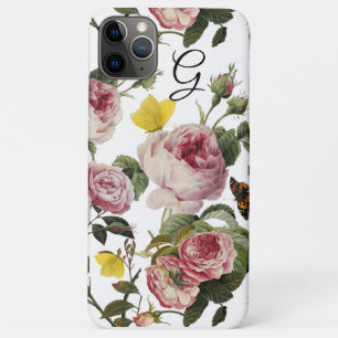 PINKROSEN, SCHALTFLÄCHEN, Monogramm aus weißer Blü Case-Mate iPhone Hülle